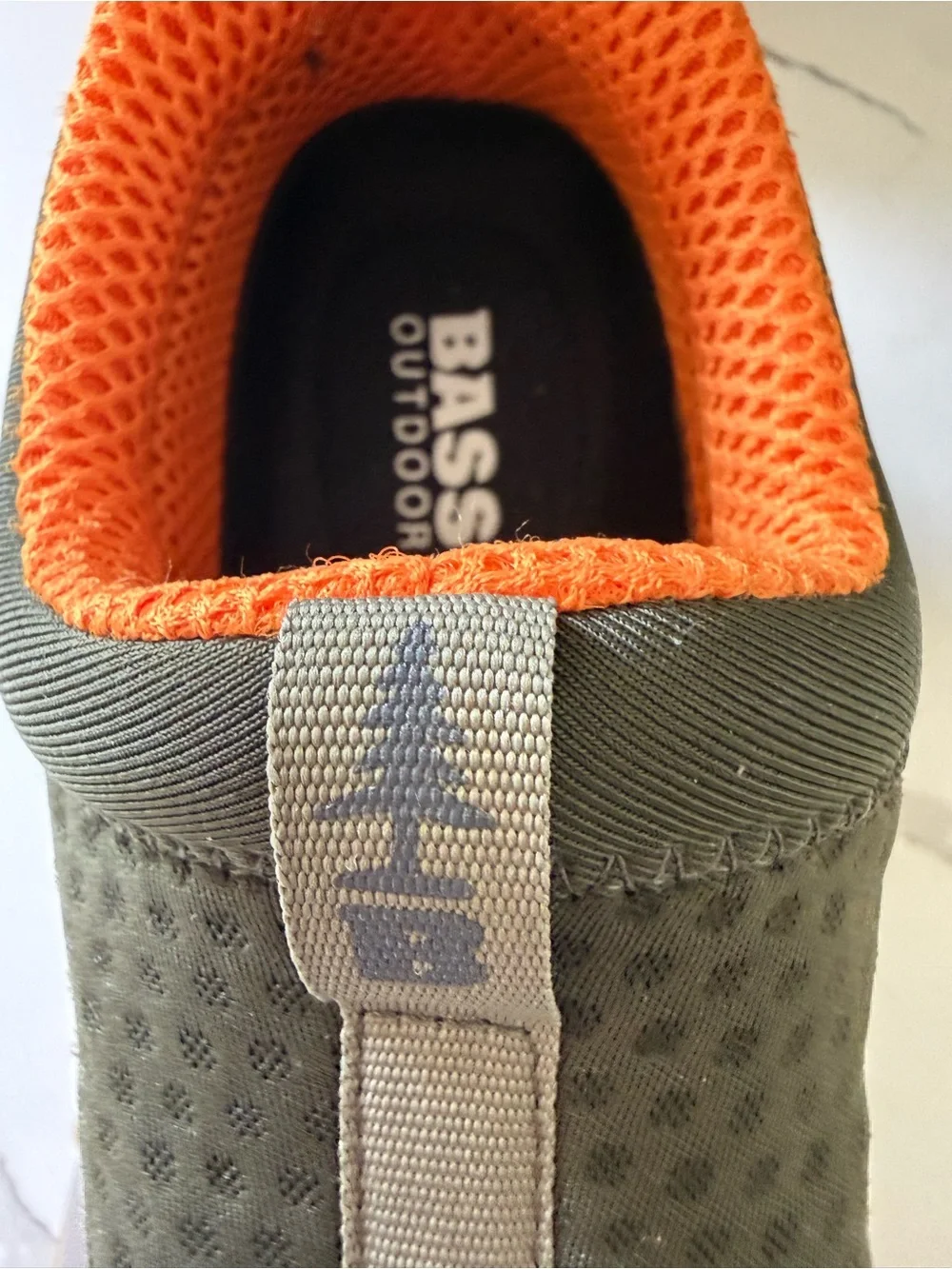 New Bass Kids Olive Green and Orange Slip-On Duck Boots size 6